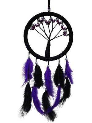 Butik Mor Incili Hayat Ağacı Dream Catcher