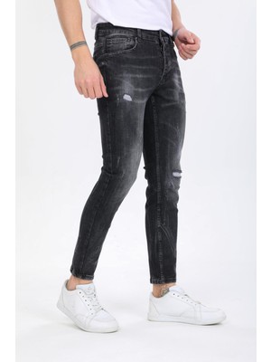 Shoppingdimoda Pamuklu Taşlamalı Skinny Denim Erkek Kot Pantolon