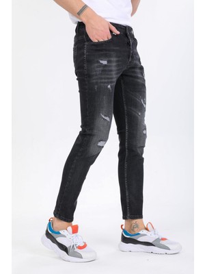 Shoppingdimoda Pamuklu Taşlamalı Skinny Denim Erkek Kot Pantolon