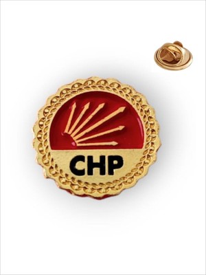 Yörük Tasarım CHP Yaka Rozeti, Altın Renkli Metal Aksesuar, Siyasi Görüşlerinizi İfade Edin