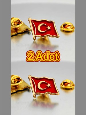 Yörük Tasarım 2 Adet Türk Bayrağı Gold Yaka Rozeti