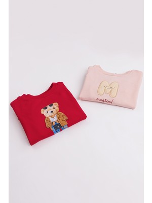 Harika Kids Kız Çocuk 2'li Paket Basic Sweatshirt