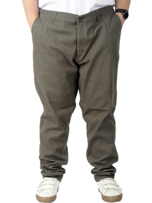 ModeXL Büyük Beden Erkek Gabardin Pantolon Haki 22850 Doğa Modeli Rahat Kullanım İçin