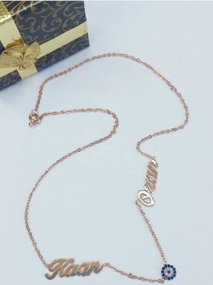 Sevsem Magazin Iki Isimli Nazar Boncuklu 925 Ayar Gümüş Kolye