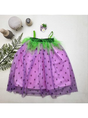 2-3-4 Yaş Askılı Çilek Kostüm Kız Çocuk Elbise