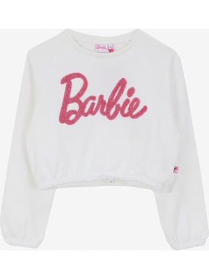 Barbie Baskılı Kız Çocuk Ekru Sweatshırt BRB4WG-SWT6084