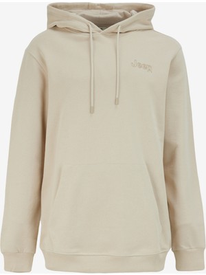 Jeep Kapüşon Yaka Baskılı Bej Erkek Sweatshırt J4WM-SWT7222