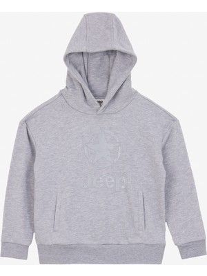 Jeep Baskılı Erkek Gri Melanj Sweatshırt J4WB-SWT7508