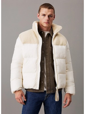 Calvin Klein Jeans Krem Erkek Mont J30j326091ybı Sherpa Puffer Jacket