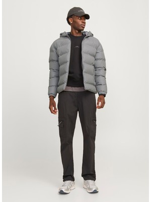 Jack & Jones Gri Erkek Mont 12239020_Jcoelements Pu Puffer