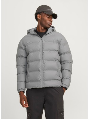 Jack & Jones Gri Erkek Mont 12239020_Jcoelements Pu Puffer