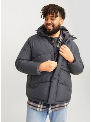 Jack & Jones Gri Erkek Mont 12263325_Jjworld Puffer Jacket Pls