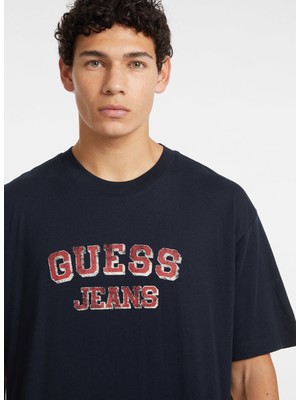 Guess Jeans Lacivert Erkek T-Shirt M4BI78K8FQ4A71W Gj Ss Cn Os Vıntage