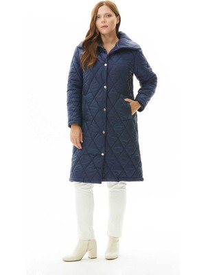Selen Lacivert Kadın Mont 24ksl6129-Bb