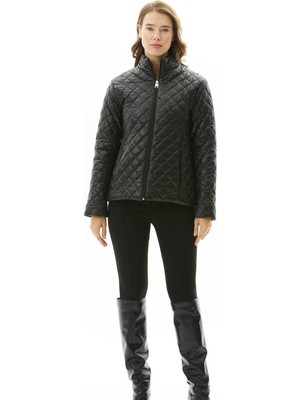 Selen Siyah Kadın Mont 24ksl6115