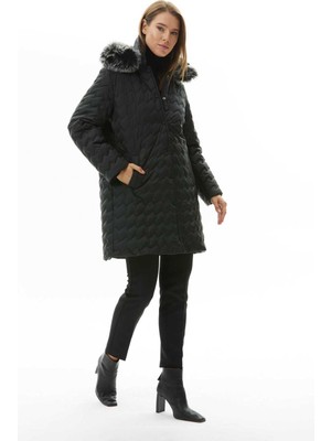 Selen Siyah Kadın Mont 24ksl6136