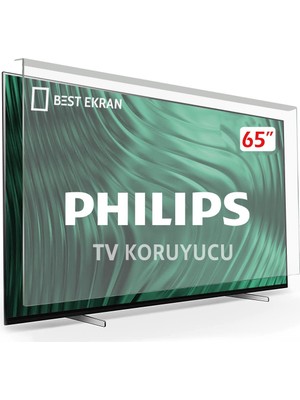 Best Ekran Philips 65PUS8009 Tv Ekran Koruyucu - Philips 65" Inç 164 cm Ambilight  Kırılmaz Koruyucu Şeffaf Paneli
