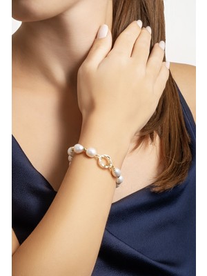 Rosalinda 18 Ayar Sarı Altın Kaplama 18 cm Gümüş Bileklik