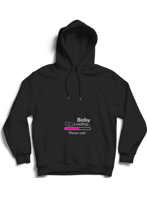 The Fame Baby Loading, Bebek Yükleniyor, Kız, Girl, Hamile, Doğum Öncesi Pamuklu Kapüşonlu Sweatshirt Hoodie