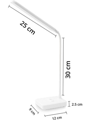 White Life Şarjlı Dokunmatik Masa Lambası Okuma ve Çalışma Işığı 3 Renk Tonu ve 30 Ledli