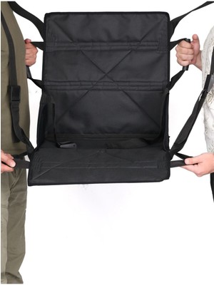 Wraowdia Hasta Taşıma Kaldırma Transfer Sedyesi Koltuğu - Omuz Destek Aparatlı - Siyah - 90 kg ve Altı İçin