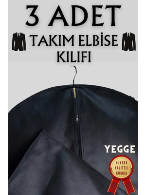 Yegge 3 Adet Takım Elbise Kılıfı, Kıyafet, Elbise Koruma Taşıma Kılıfı, Beyaz Gamboç , Elbise Hurcu