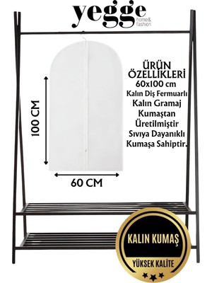 Yegge Takım Elbise Kılıfı, Kıyafet, Elbise Koruma Taşıma Kılıfı, Beyaz Gamboç , Elbise Hurcu