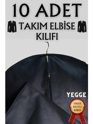 Yegge 10 Adet Takım Elbise Kılıfı, Kıyafet, Elbise Koruma Taşıma Kılıfı, Beyaz Gamboç , Elbise Hurcu