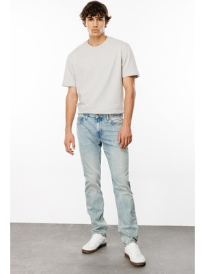Denim Trip DAVE Slim Fit Düz Paça Açık İndigo Erkek Jean Pantolon