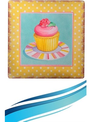 Pazarella  Decotown Duvar Panosu 40*40 Cup Cake Muffin Motifli Duvar Süsü