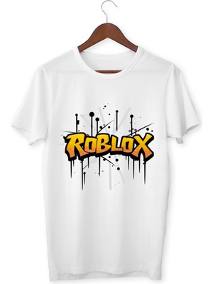 Çocuklar Için Roblox Tişört Çocuk Yetişkin Beyaz Roblox Tişört