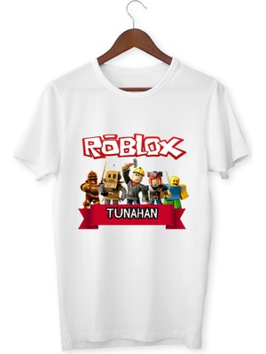 Roblox Isme Özel Tişört Roblox Çocuklar Için Tişört Beyaz Yetişkin Çocuk