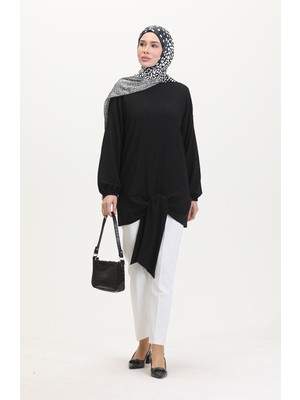 Sefa Merve Kuşaklı Tunik 1020-01 Siyah