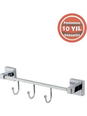 Çelik Banyo Paslanmaz Pirinç Tamay 3’lü Askılık