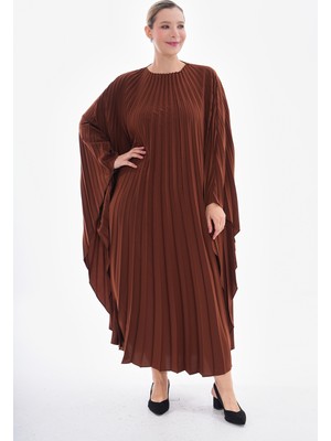 Gigitex Medine Ipeği Kahverengi Ferace Standart Beden Özel Tasarım