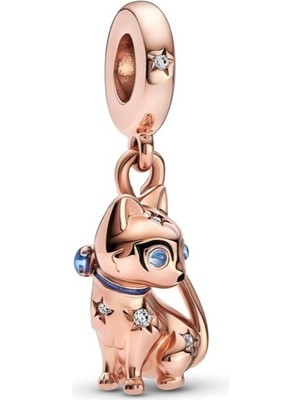 Hector Co Jewellery Işıltılı Kedi Sallantılı Charm