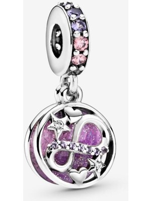 Hector Co Jewellery Işıltılı Sonsuzluk Kalpleri ve Yıldızları Sallantılı Charm