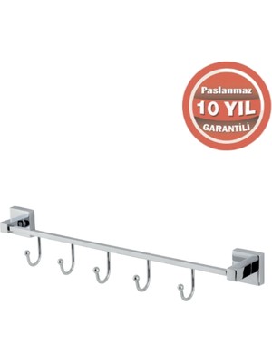 Çelik Banyo Paslanmaz Pirinç Tamay 5’li Askılık