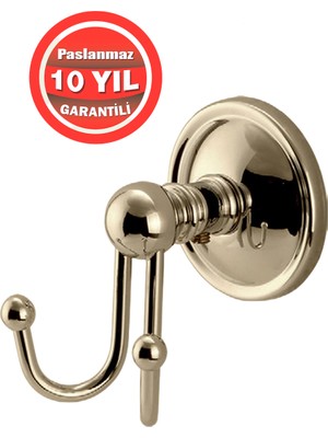 Çelik Banyo Paslanmaz Pirinç Bella Bornozluk Askılık Altın Gold