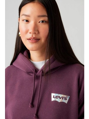 Levi's Günlük Kapüşonlu Üst Koyu Mor Kadın Sweatshirt - 001U6-0005