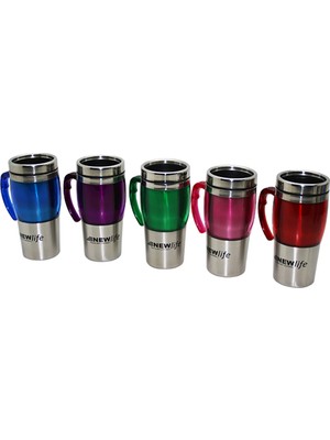 Gold Bazaar Uzun Krom - Renkli Termos Bardak 450ML. (4764)