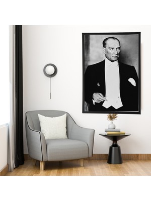 Atatürk Tablo   Kanvas Baskı Tablo - Çerçeveli Portre Atatürk Tablo Ölçü 55CM x 75CM