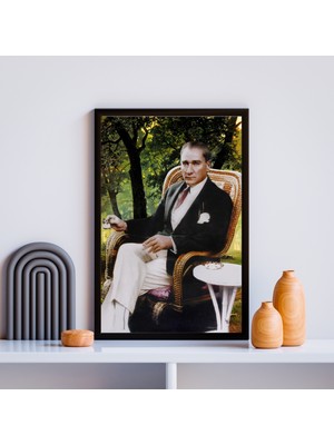 Atatürk Tablo   Kanvas Baskı Tablo - Çerçeveli Portre Atatürk Tablo Ölçü 55CM x 75CM