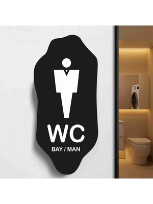 Zafrak Reklam Wc Bay Alüminyum 25x12 cm Siyah