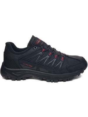 Scot Garson Trekking 058  Erkek Spor Ayakkabı ZM02CT058 Cilt Siyah Kırmızı