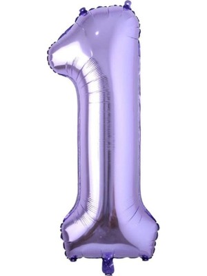 Parti Sürprizi Mor Renk 1 Rakam Folyo Balon 100  cm