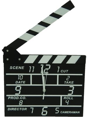 BSC Clapperboard Clock  Analog Klaket Duvar Saati