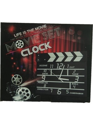 BSC Clapperboard Clock  Analog Klaket Duvar Saati