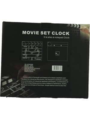 BSC Clapperboard Clock  Analog Klaket Duvar Saati