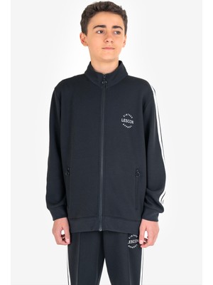 Lescon Siyah Çocuk Fermuarlı Sweatshirt 23N-3119
